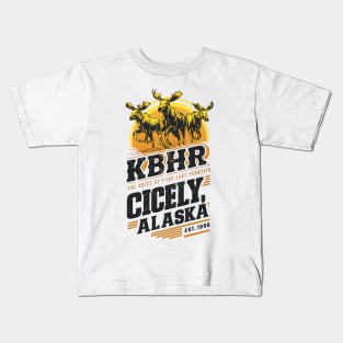 Distressed KBHR The voice of the last frontier Cicely alaska Kids T-Shirt